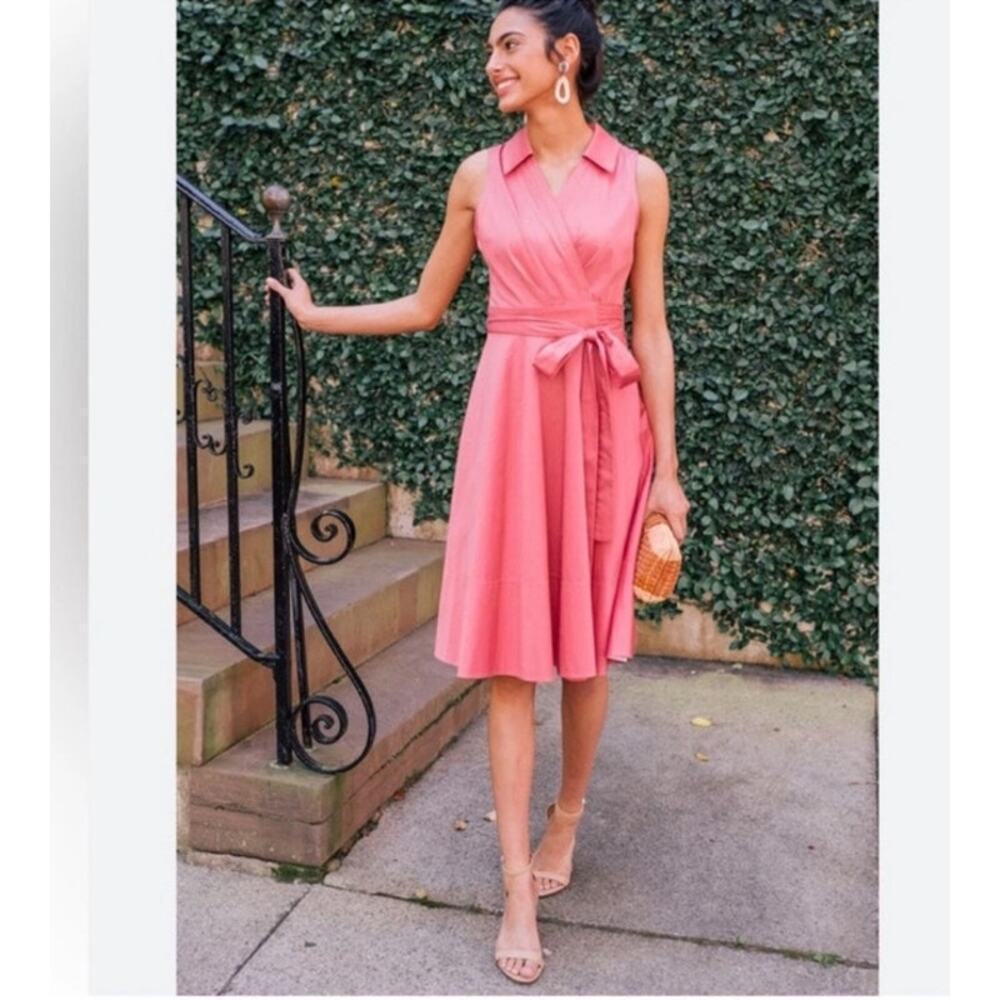 Gal Meets Glam A Line Heather Rosemist Wrap Dress Size 14 Sleeveless Romantic